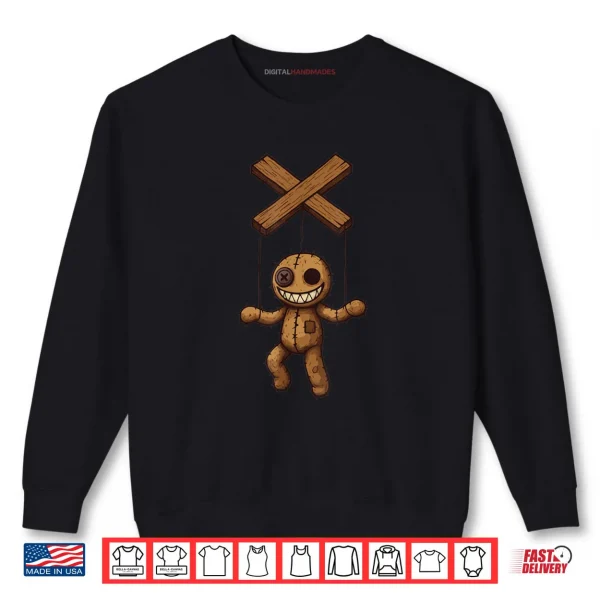 Sweatshirt Grimstring Spooky Playful Puppet Marionette Cartoon Shirt