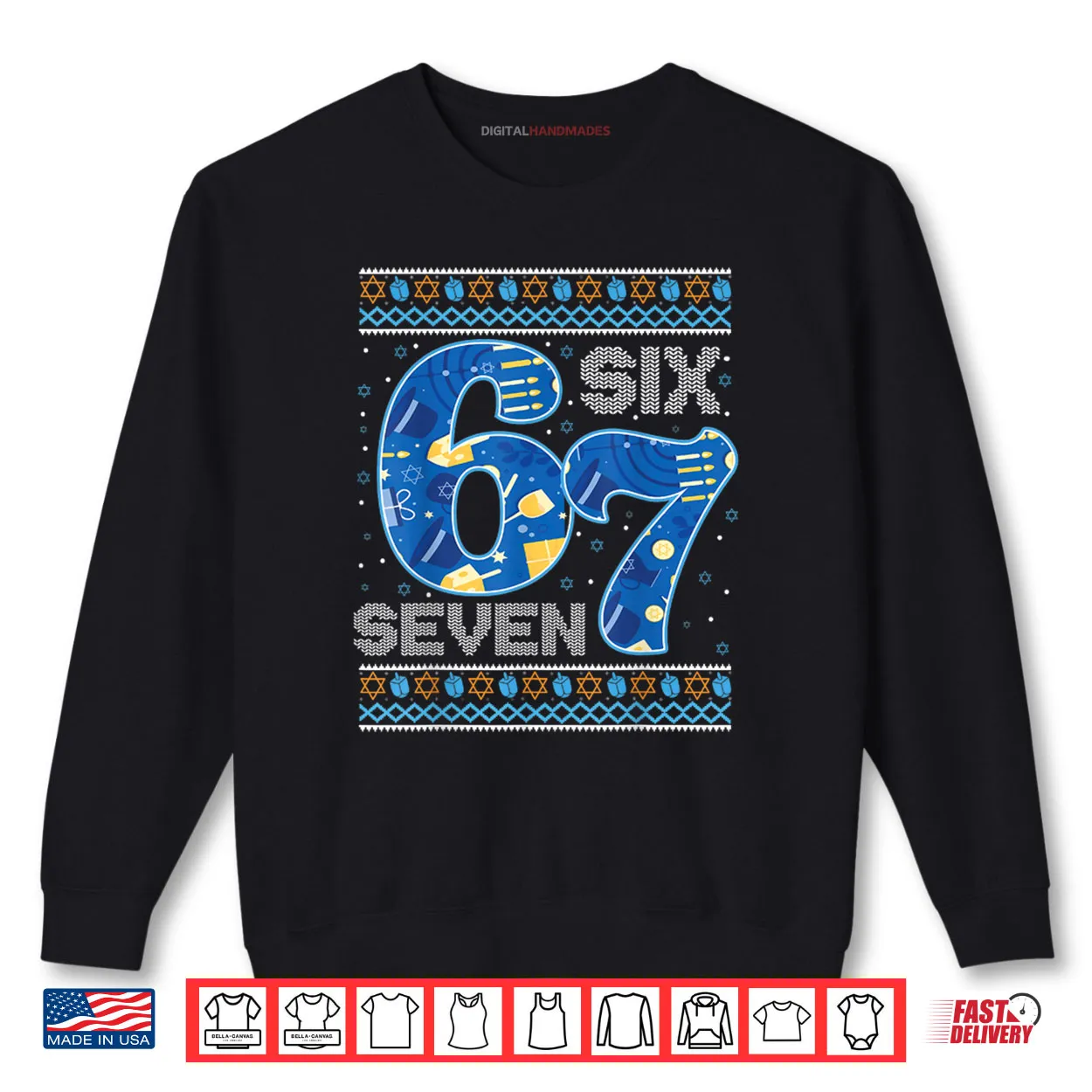 Hanukkah 67 Six Seven 67 Meme Jewish Menorah Chanukah Pajama Shirt Hanukkah 67 Six Seven 67 Meme Jewish Menorah Chanukah Pajama Shirt