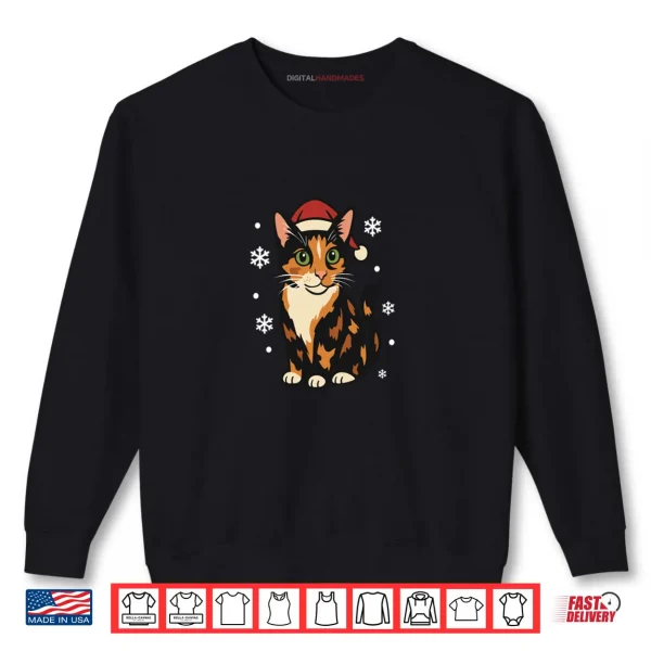 Sweatshirt Holiday Kitten Cute Christmas Cat Design Shirt