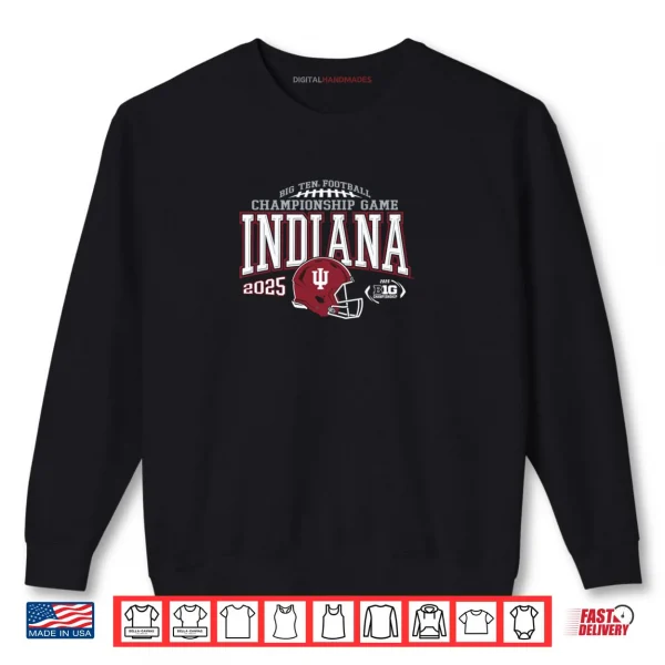 Sweatshirt Indiana Hoosiers Big Ten Championship 2025 Football Black Shirt
