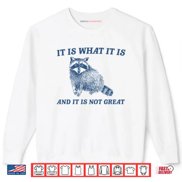 Sweatshirt It Is What It Is And It Is Not Great Raccoon Shirt