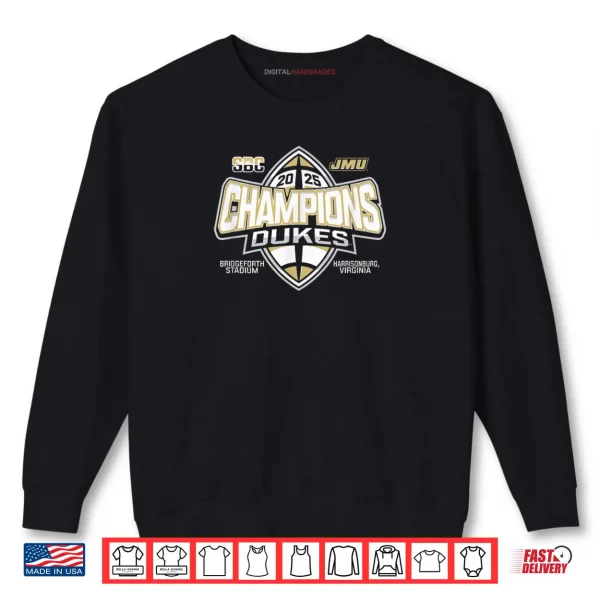 Sweatshirt James Madison Dukes Sun Belt Champs 2025 Football Shirt
