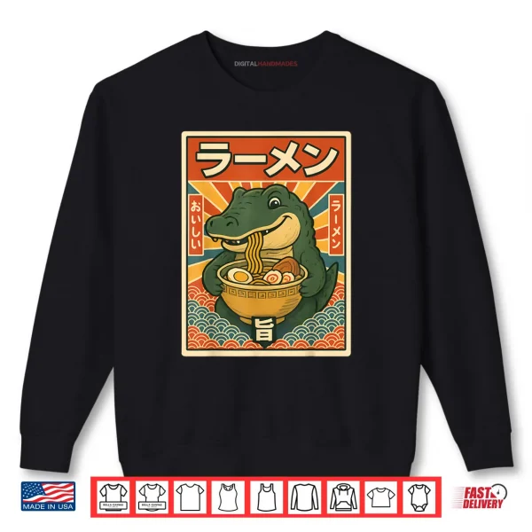 Sweatshirt Japanese Ramen Greg Meme Crocodile Cool Shirt