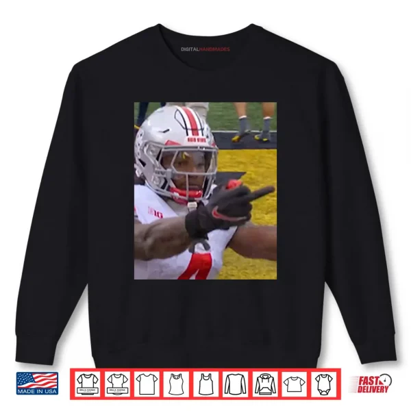 Jeremiah Smith Flips Off Michigan Fan Football Shirt 1 Sweatshirt Jeremiah Smith Flips Off Michigan Fan Football Shirt