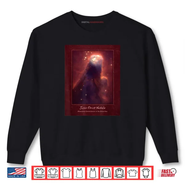 Sweatshirt Jesus Christ Nebula Monoceros Constellation Orion Burgundy Shirt