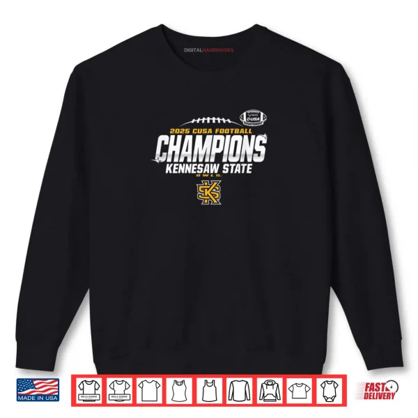 Kennesaw State Owls C USA Champs 2025 Football Locker Room Shirt 1 Sweatshirt Kennesaw State Owls C USA Champs 2025 Football Locker Room Shirt 1