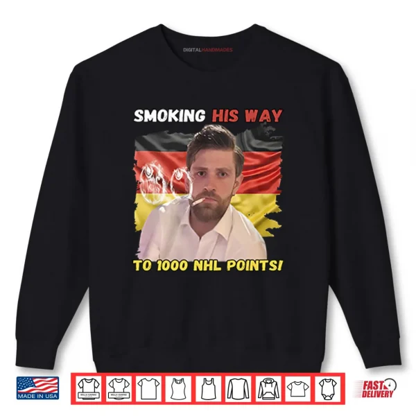 Sweatshirt Leon Draisaitl Smoking His Way To NHL 1000 Points Shirt