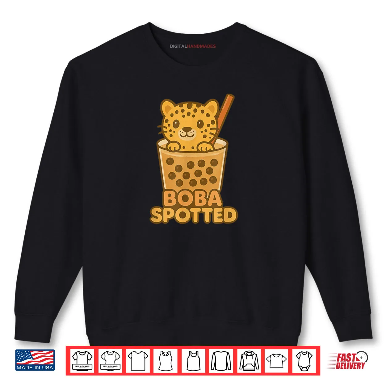 Leopard Spotted Cat Boba Bubble Tea Cute Kawaii Funny Humor Shirt Leopard Spotted Cat Boba Bubble Tea Cute Kawaii Funny Humor Shirt