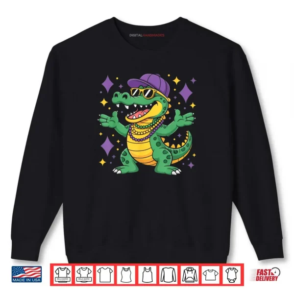 Sweatshirt Mardi Gras Alligator New Orleans Parties Shirt