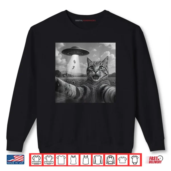 Sweatshirt Meme Cat Selfie Six Seven Retro Cat 67 Shirt