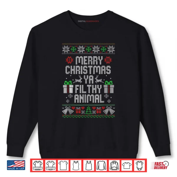 Sweatshirt Merry Christmas Animal Filthy Ya Xmas Pajama Shirt