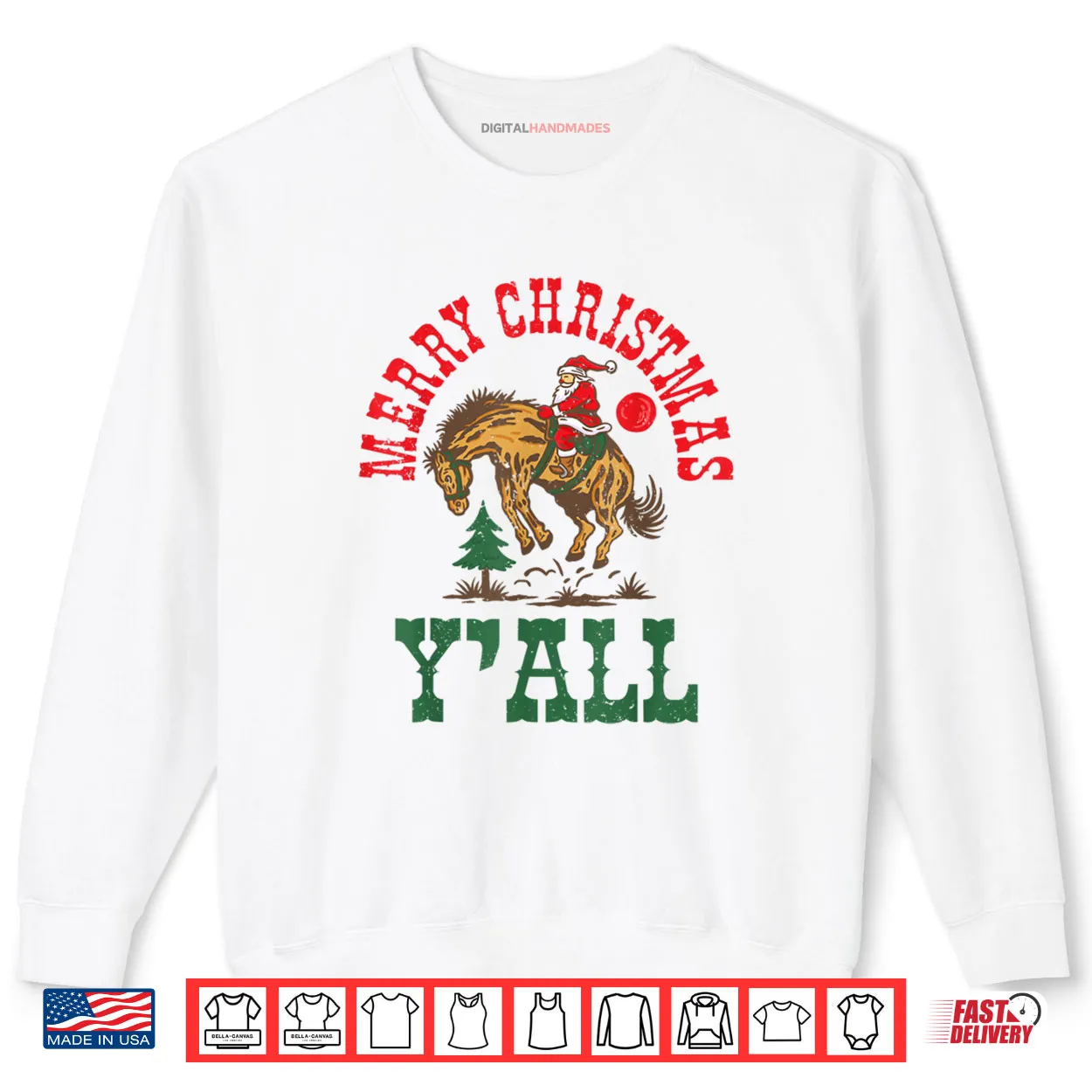 Merry Christmas Yall Western Country Rodeo Santa Cowboy Shirt Merry Christmas Yall Western Country Rodeo Santa Cowboy Shirt
