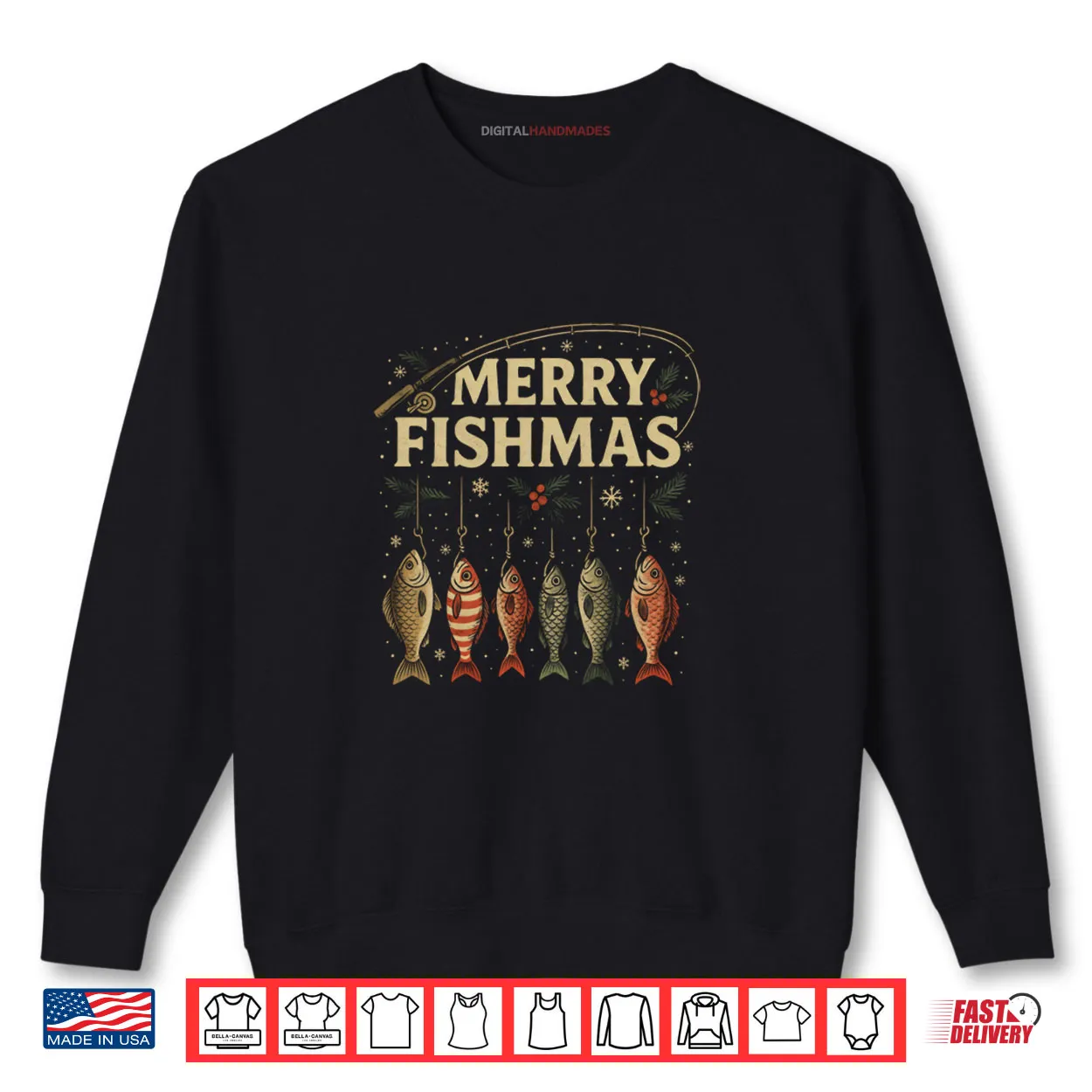 Merry Fishmas Retro Fishing Christmas Fisherman Xmas Holiday Shirt Merry Fishmas Retro Fishing Christmas Fisherman Xmas Holiday Shirt