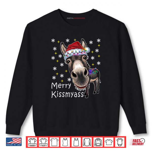 Sweatshirt Merry Kissmyass Funny Donkey Christmas Shirt 2
