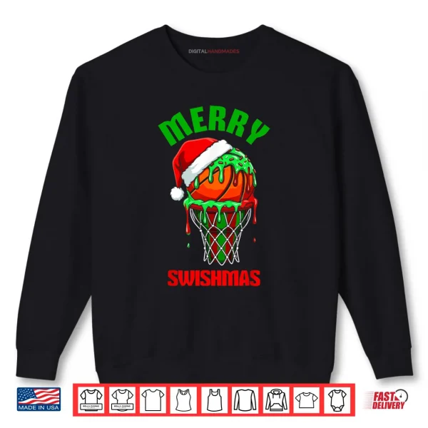 Sweatshirt Merry Swishmas Basketball Ugly Christmas Xmas Shirt