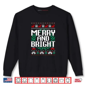 Sweatshirt Moody and Uptight Merry and Xmas Bright Matching Couple Shirt