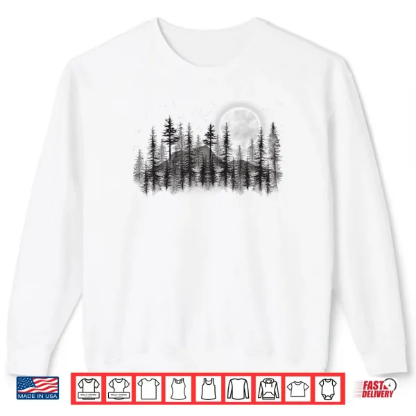 Mountain Forest Moon and Stars Night Sky Shirt 1 Sweatshirt Mountain Forest Moon and Stars Night Sky Shirt
