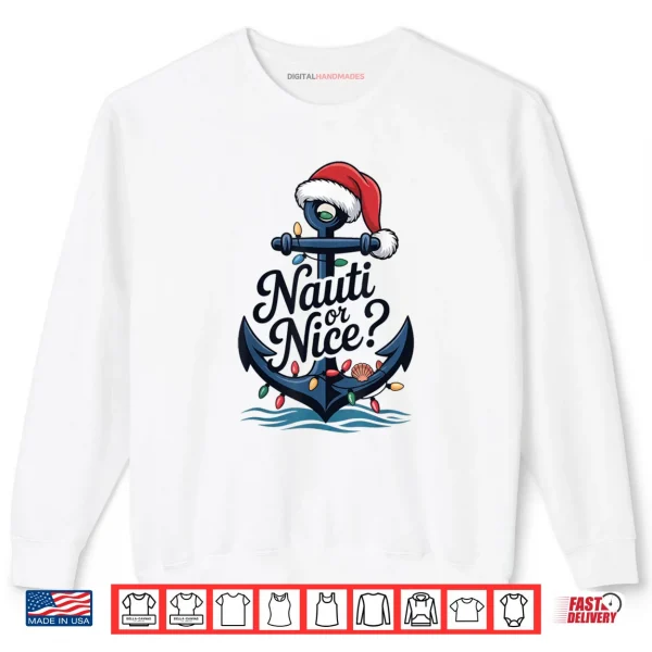 Sweatshirt Nauti or Nice Christmas Shirt