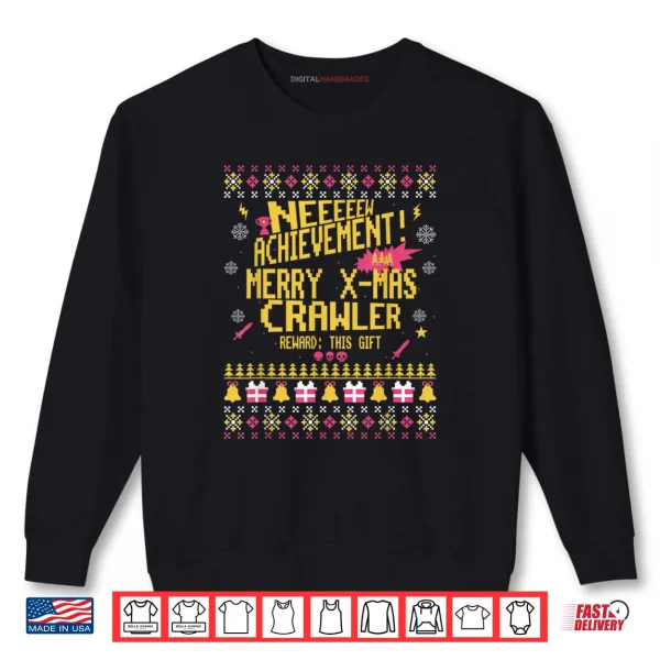 Sweatshirt New Achievement Merry X Mas Crawler Ugly Christmas Shirt