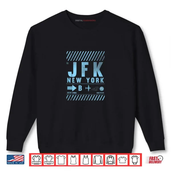 Sweatshirt New York JFK Retro Inspired Travel Lover Shirt