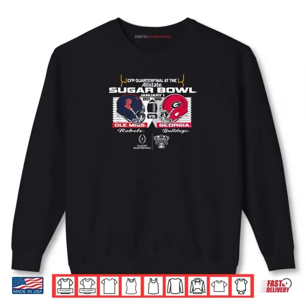 Sweatshirt Ole Miss Rebels vs Georgia Bulldogs CFP Sugar Bowl 2026 Shirt