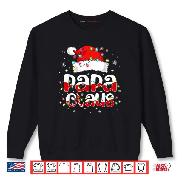 Sweatshirt Papa Claus Funny Christmas Lights Pajama Family Matching Shirt