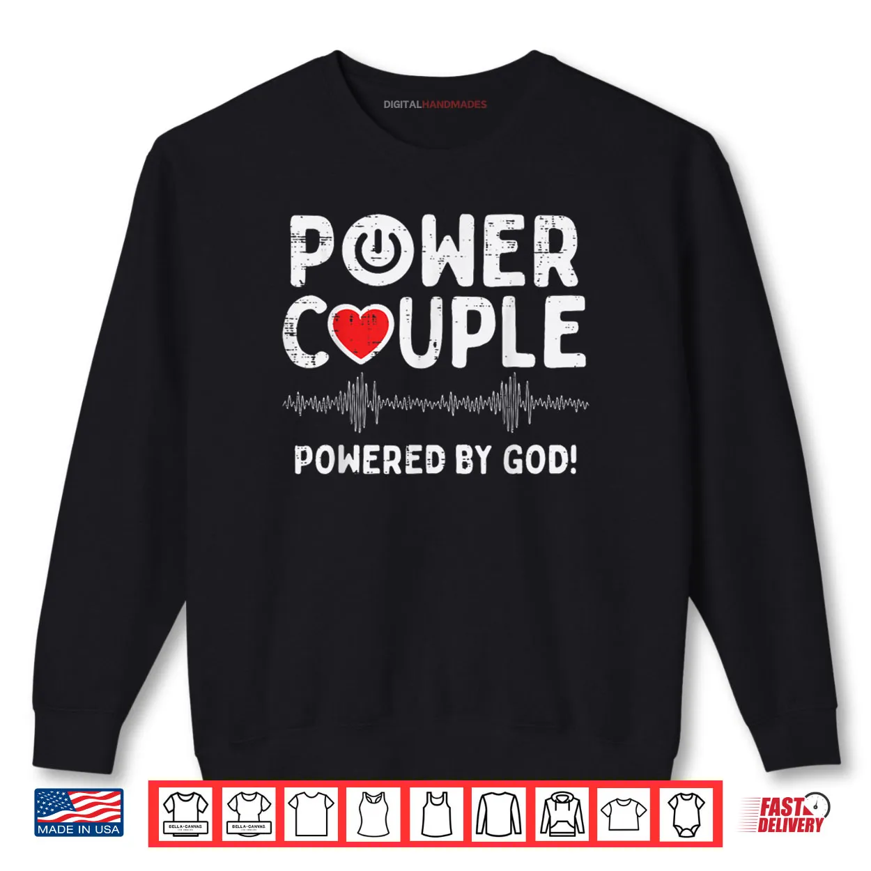 Powered God Christian Valentines Day Couple Shirt Powered God Christian Valentines Day Couple Shirt