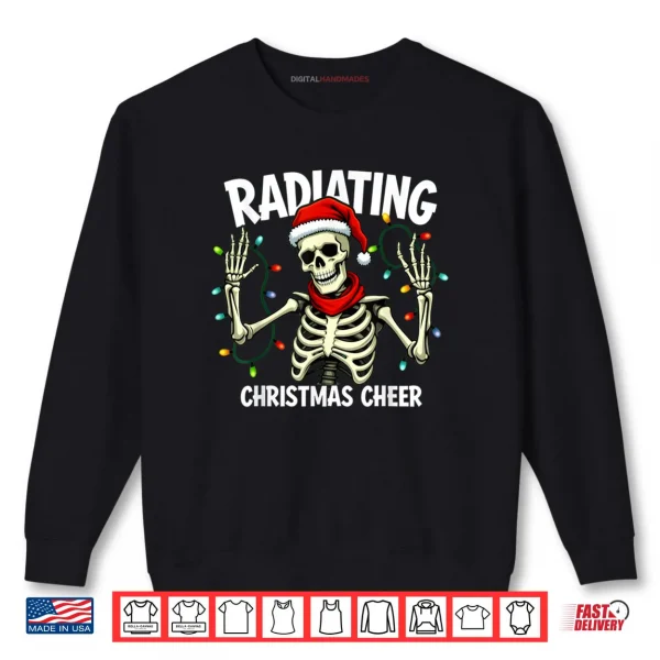 Sweatshirt Radiating Christmas Cheer Skeleton Christmas Light t Xray Te Shirt