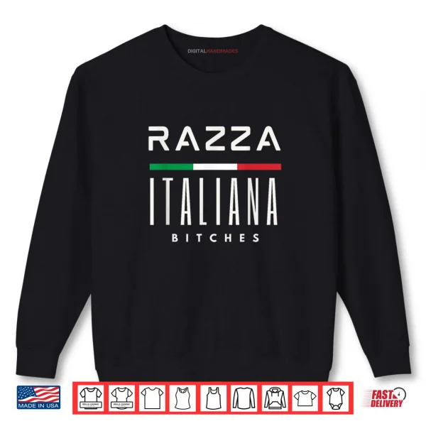 Sweatshirt Razza Italiana Italian Flag Stripe Bold Statement Shirt