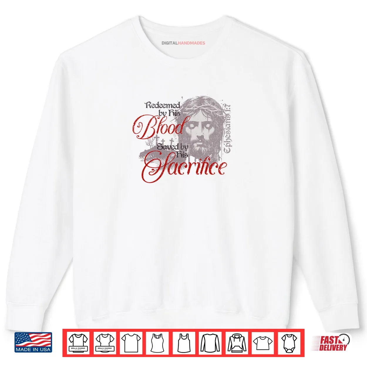 Redeemed by His Blood Saved by His Sacrifice Christian Shirt Redeemed by His Blood Saved by His Sacrifice Christian Shirt