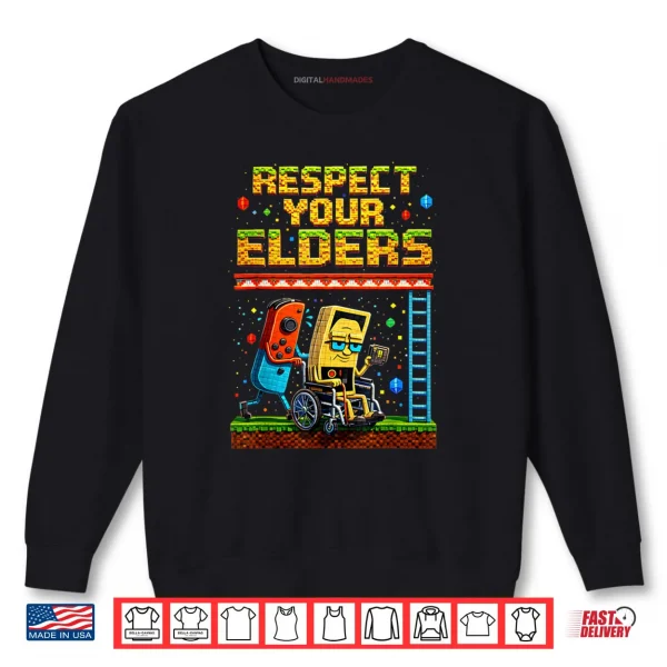 Sweatshirt Respect Your Elders Gaming Control Vintage Gaming Shirt