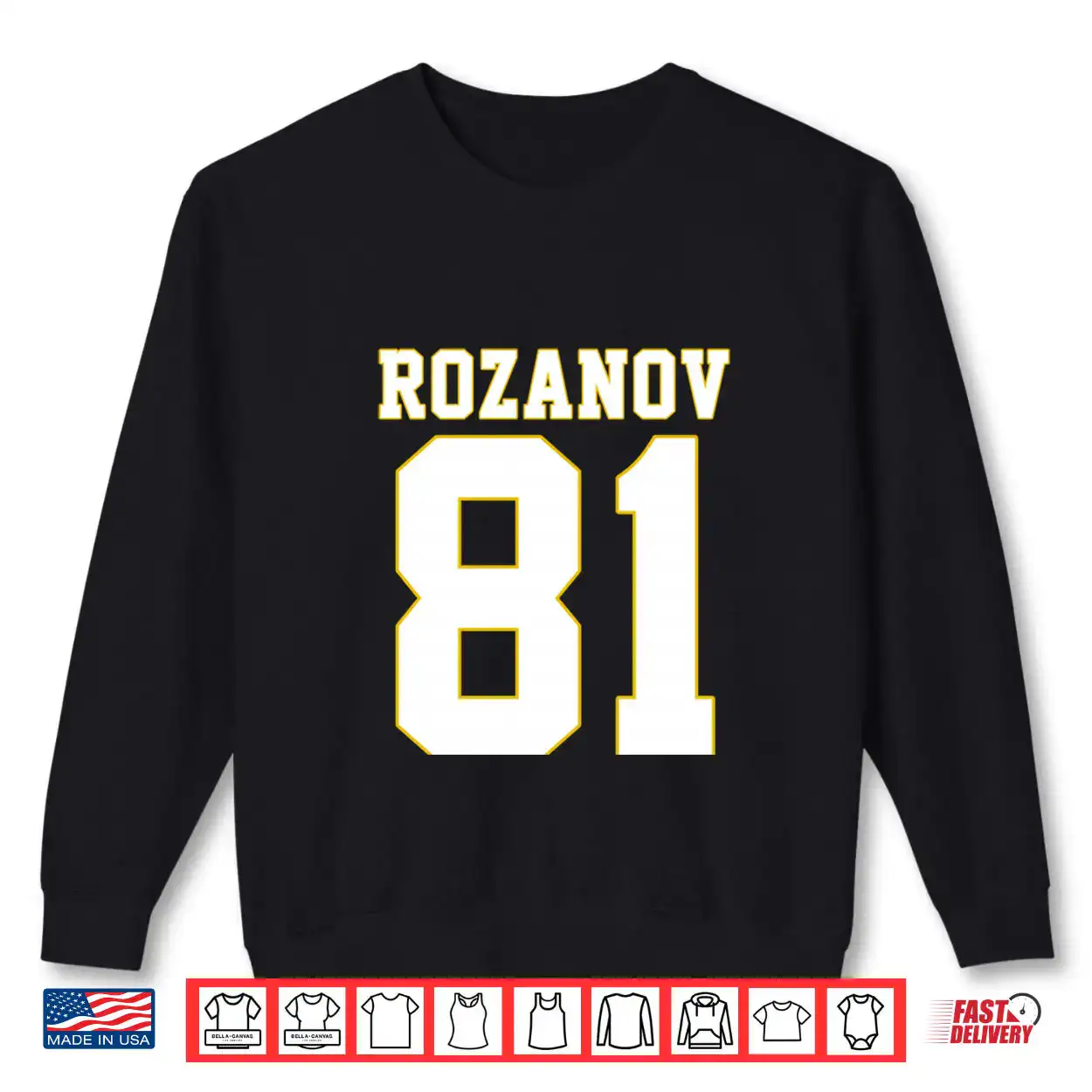 Rozanov 81 Bold Varsity Retro Athletic Number Shirt Rozanov 81 Bold Varsity Retro Athletic Number Shirt