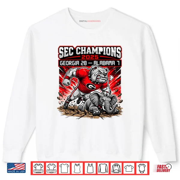 SEC Champions Georgia 28 Alabama 7 Shirt 1 Sweatshirt SEC Champions Georgia 28 Alabama 7 Shirt