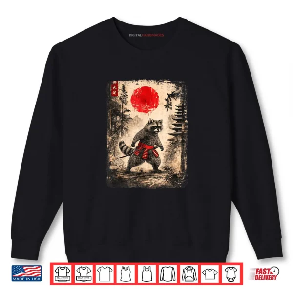 Sweatshirt Samurai Raccoon Japanese Art Shirt