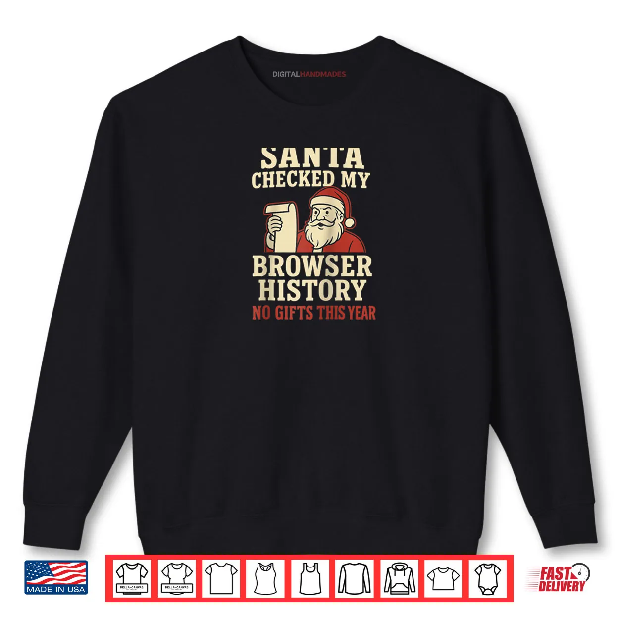 Santa Christmas Browser History Humor Shirt Santa Christmas Browser History Humor Shirt
