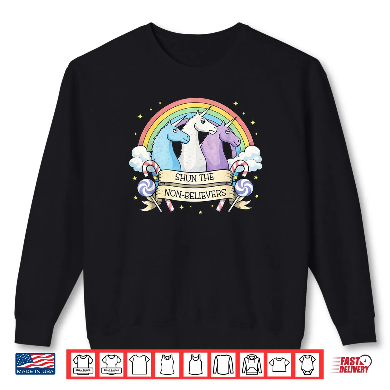 Shun The Non Believers Unicorn Candy Shirt Shun The Non Believers Unicorn Candy Shirt