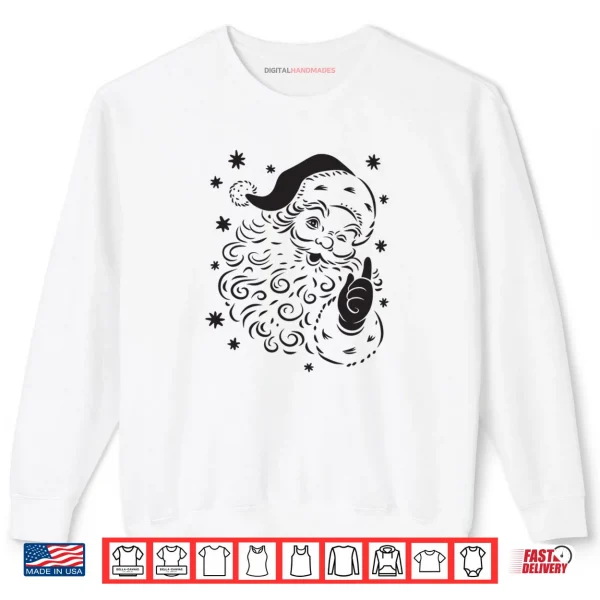 Sweatshirt Simple Cute Winking Santa Shirt