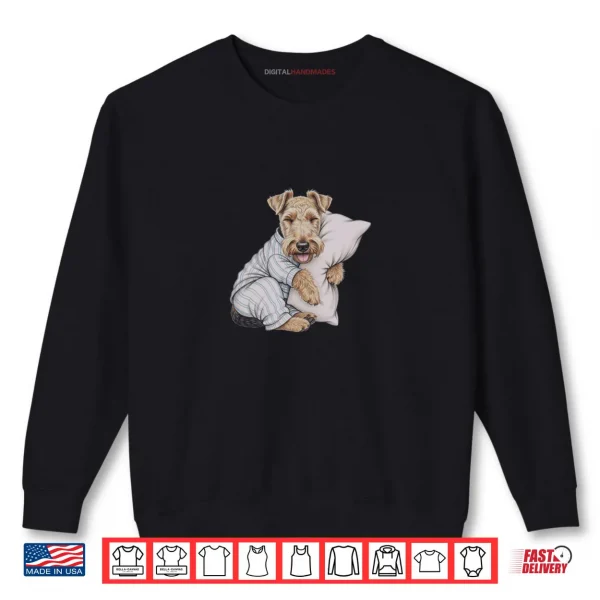 Sweatshirt Sleeping Pajama Welsh Terrier Drawing Art Shirt