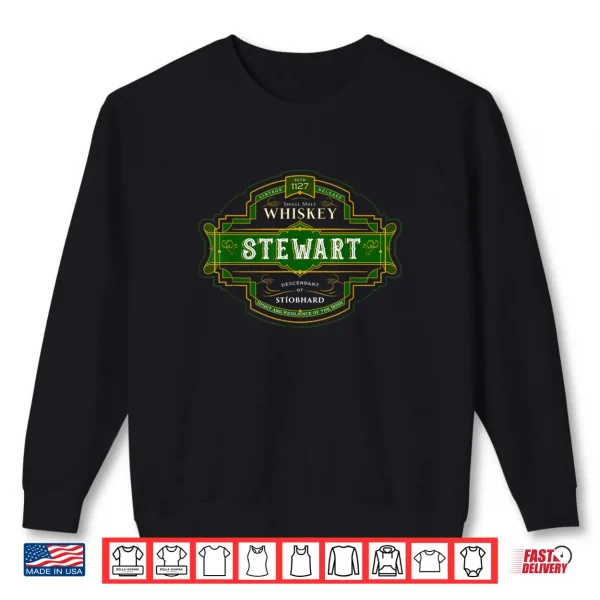 Sweatshirt Stewart Whiskey Old Irish Family Names Whisky Brands Shirt