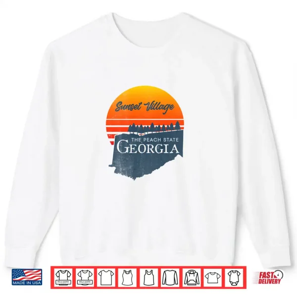 Sweatshirt Sunset Village Georgia Peach State Vintage Sunset Shirt