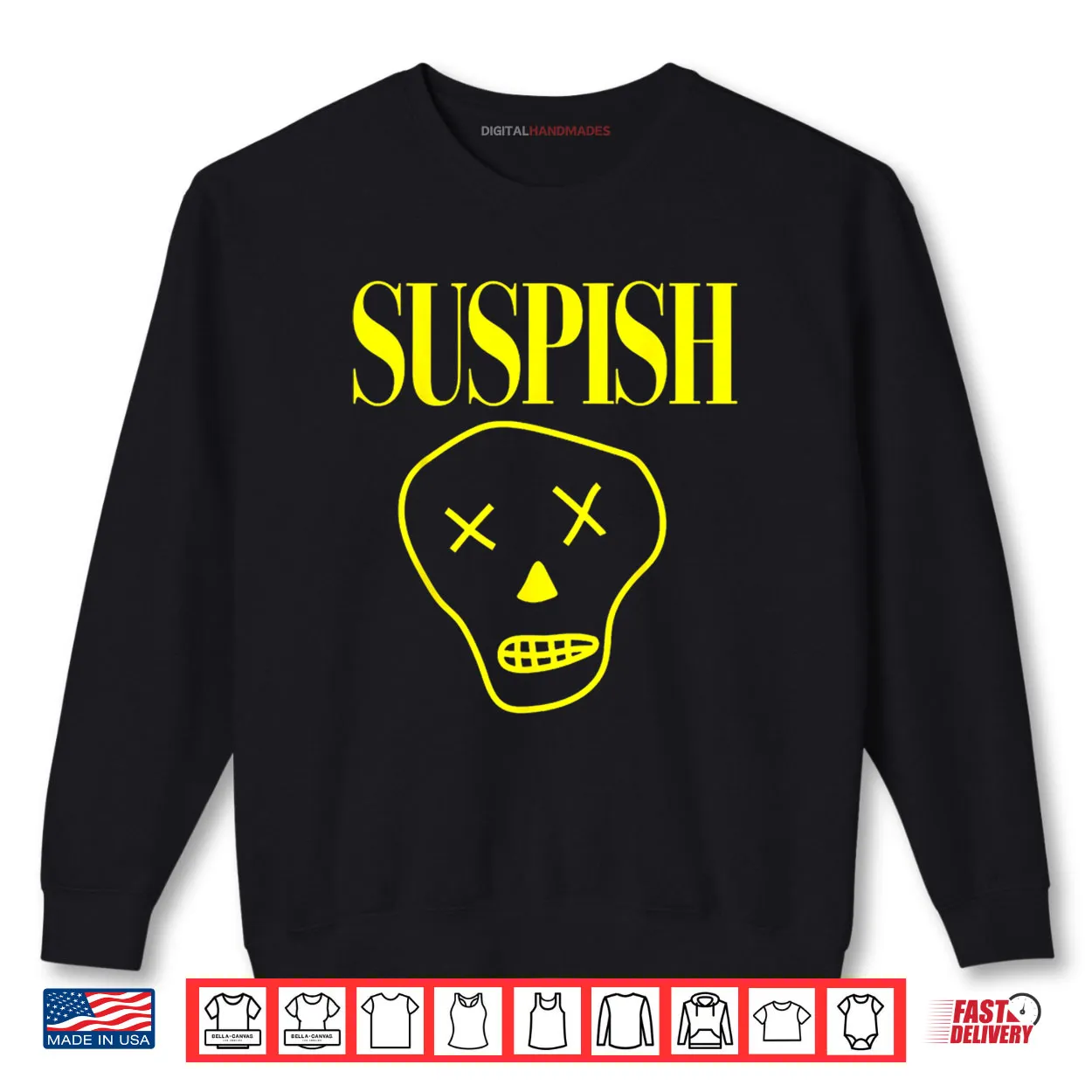Suspish Skull Design Funny Cartoon Spooky True Crime Shirt Suspish Skull Design Funny Cartoon Spooky True Crime Shirt