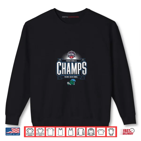 Sweatshirt Tulane Green Wave AAC Champs 2025 Football Locker Room Shirt