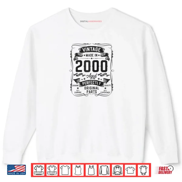 Sweatshirt Vintage 2000 26yr 26th Birthday Gifts for Men 26 Years Old Shirt