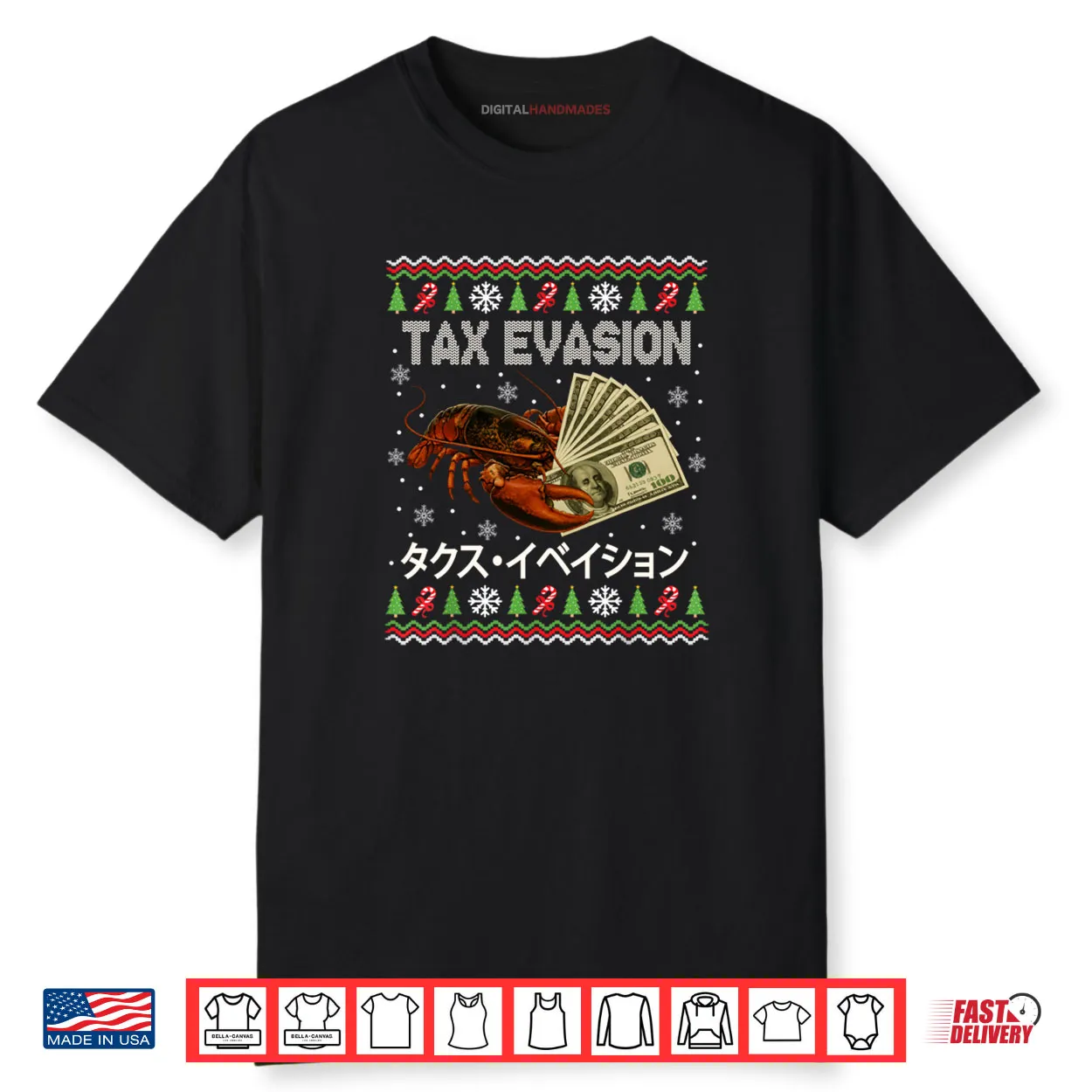Tax Evasion Lobster Funny Ugly Christmas Shirt Tax Evasion Lobster Funny Ugly Christmas Shirt