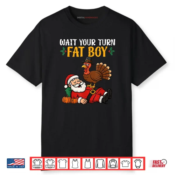 Thanksgiving Christmas Turkey vs Santa Shirt
