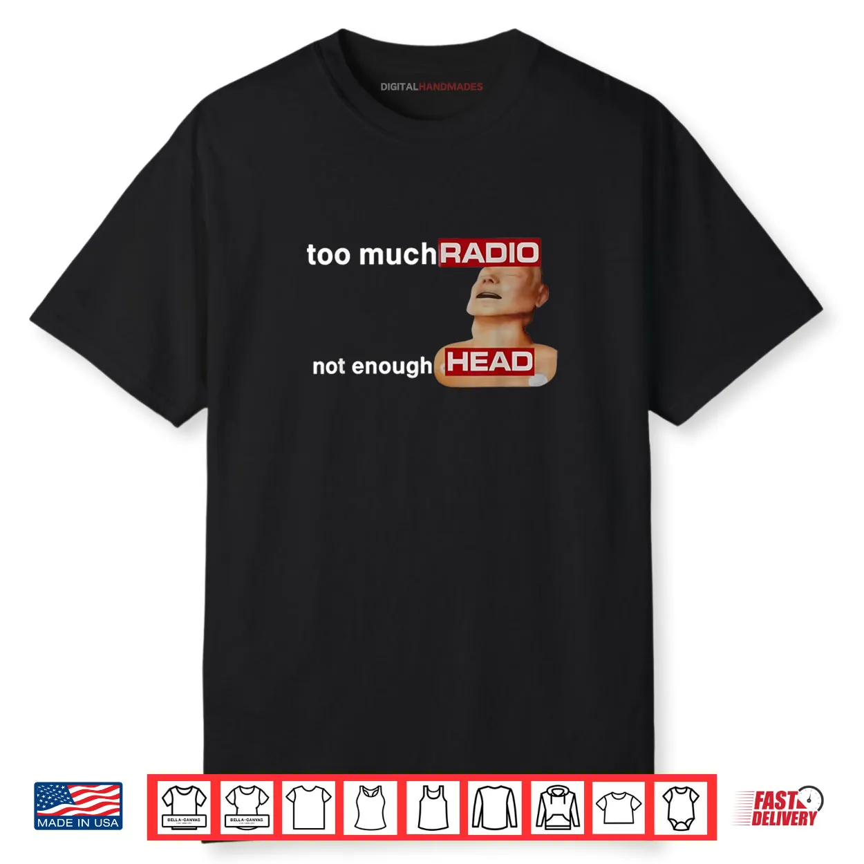 Too Much Radio Not Enough Head Funny 80’s Radio Head Meme Shirt Too Much Radio Not Enough Head Funny 80’s Radio Head Meme Shirt