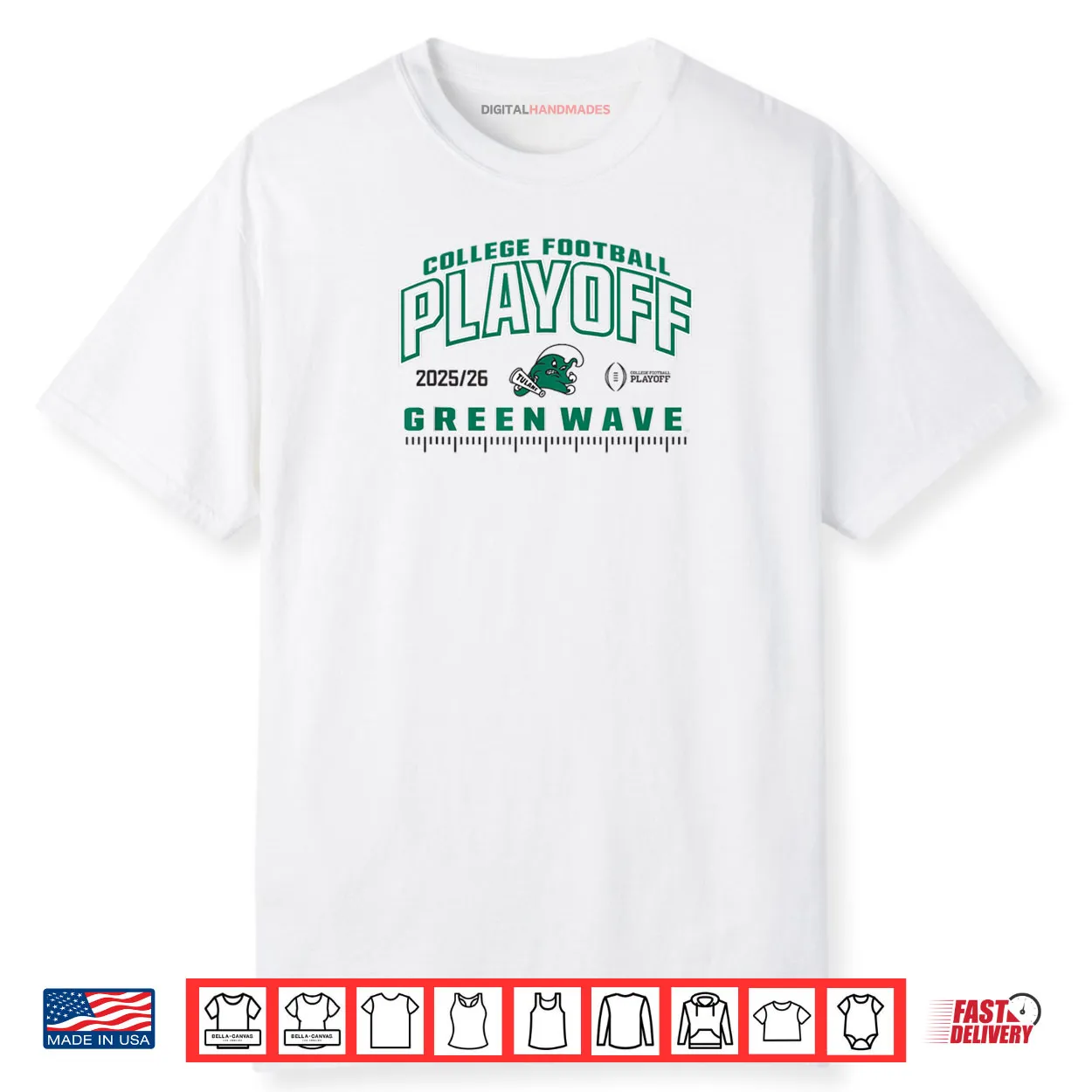 Tulane Green Wave College Football Playoff CFP 2025 26 Blue Shirt Tulane Green Wave College Football Playoff CFP 2025 26 Blue Shirt