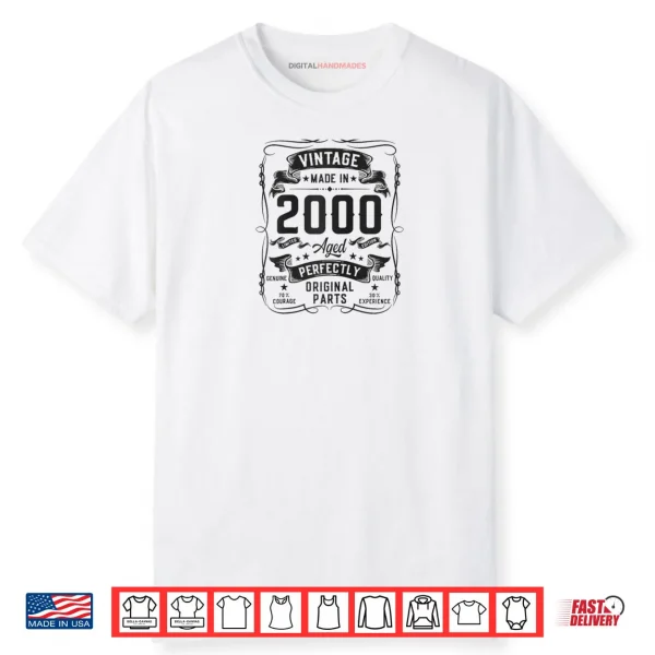 Vintage 2000 26yr 26th Birthday Gifts for Men 26 Years Old Shirt