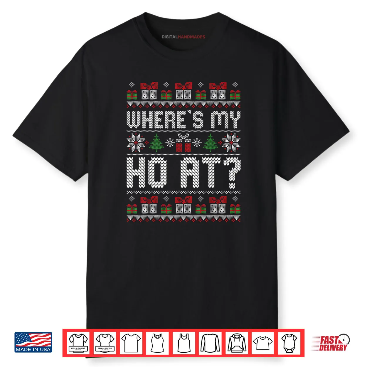 Where My Ho’s at Ho Matching Couple Christmas Ugly Sweaters Shirt Where My Ho’s at Ho Matching Couple Christmas Ugly Sweaters Shirt