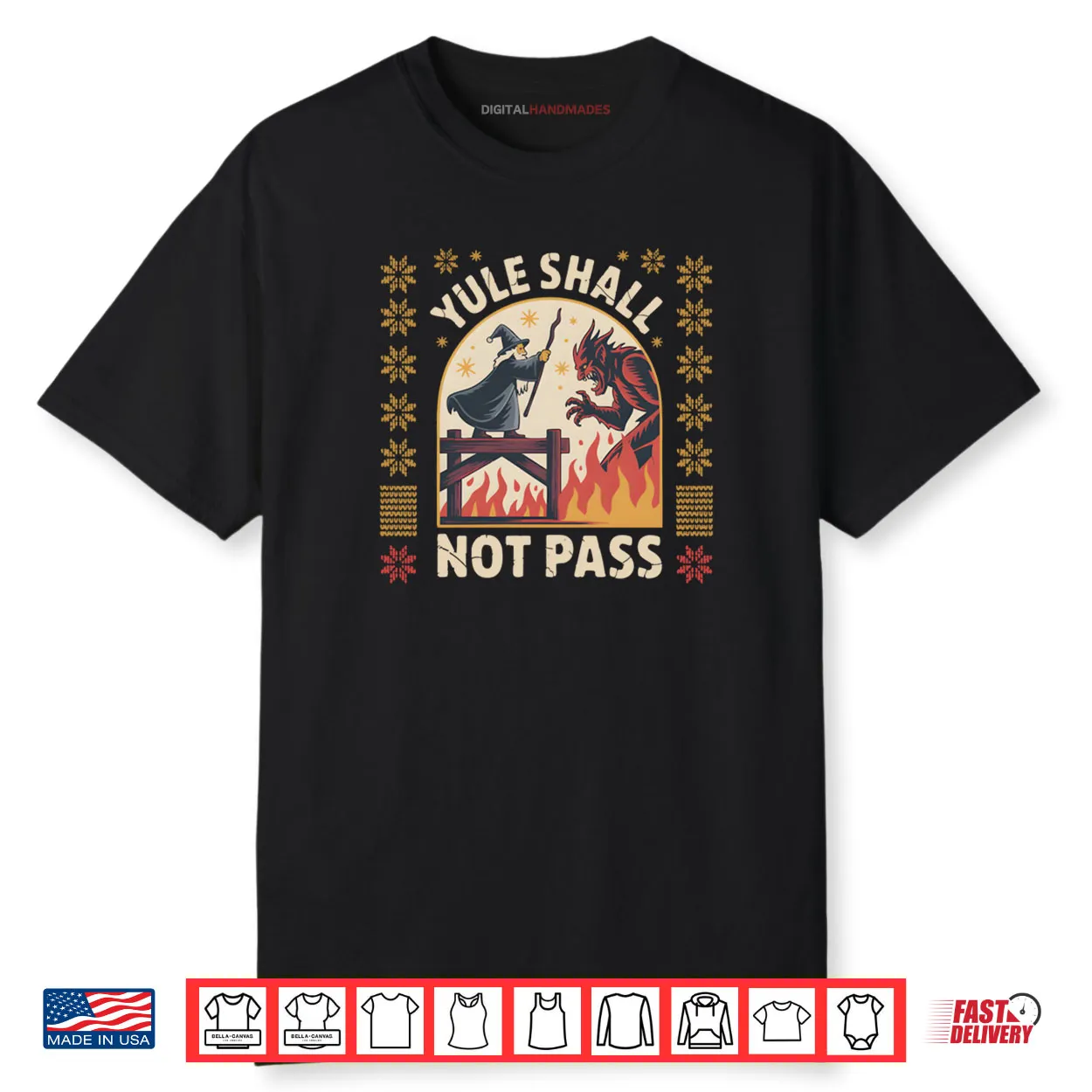 Yule Shall not Pass Fantasy Krampus Holiday Pun Funny Xmas Shirt Yule Shall not Pass Fantasy Krampus Holiday Pun Funny Xmas Shirt
